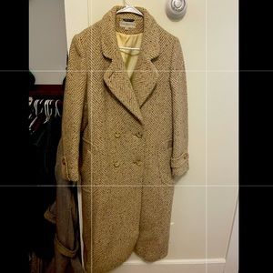 Wool long trench coat